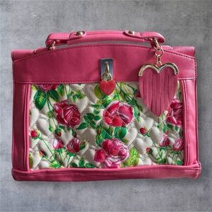Betsey Johnson Faux Leather Trapeze Satchel - Shoulder Purse